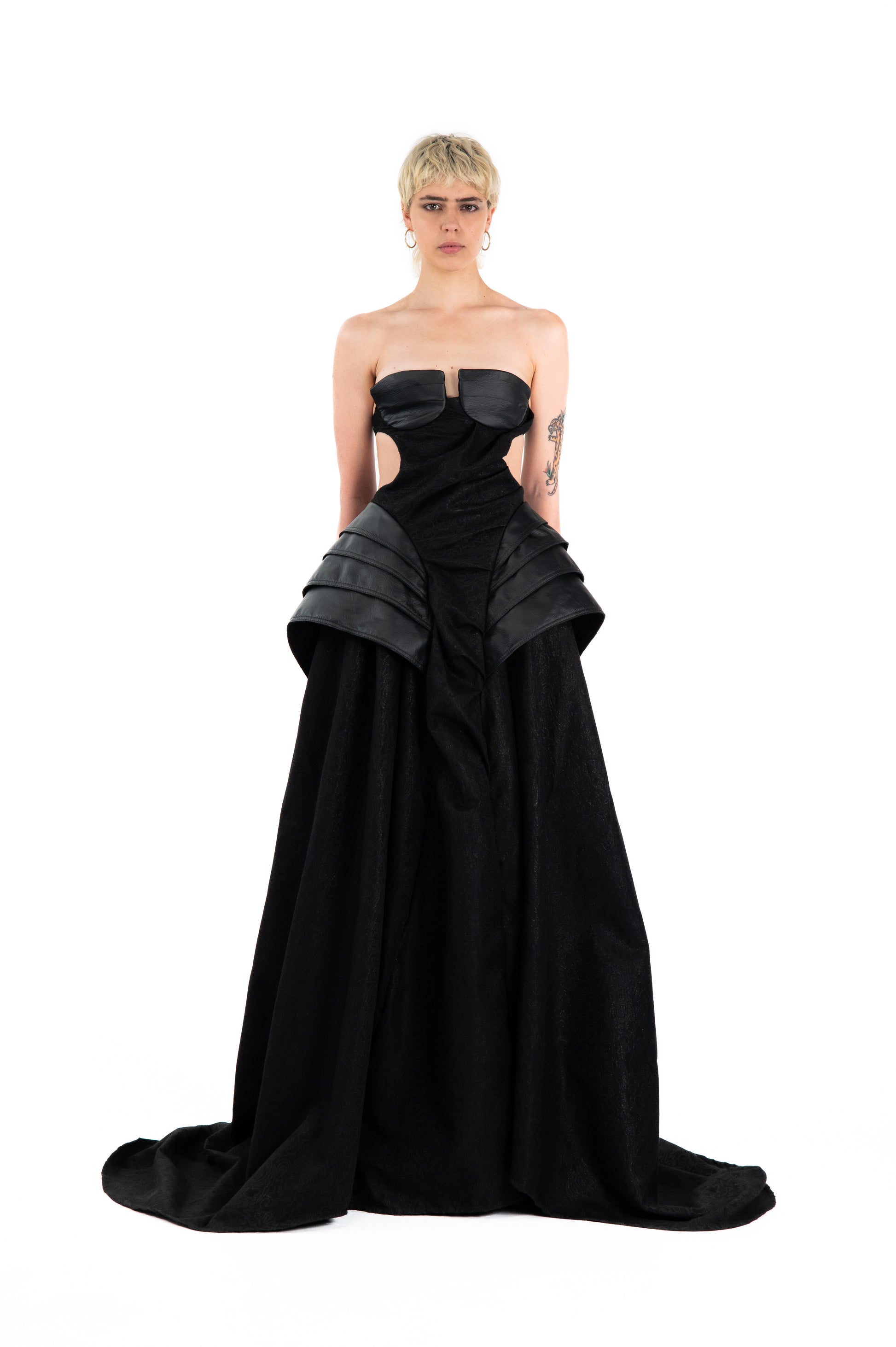LOOK 25D - Jacquard Leather Gown